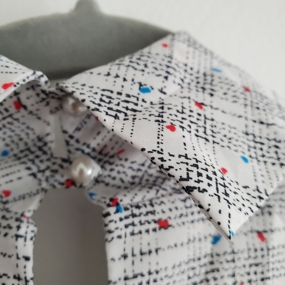 VTG LeFOLIO Petite Microplaid Turtleneck Blouse - Picture 4 of 6